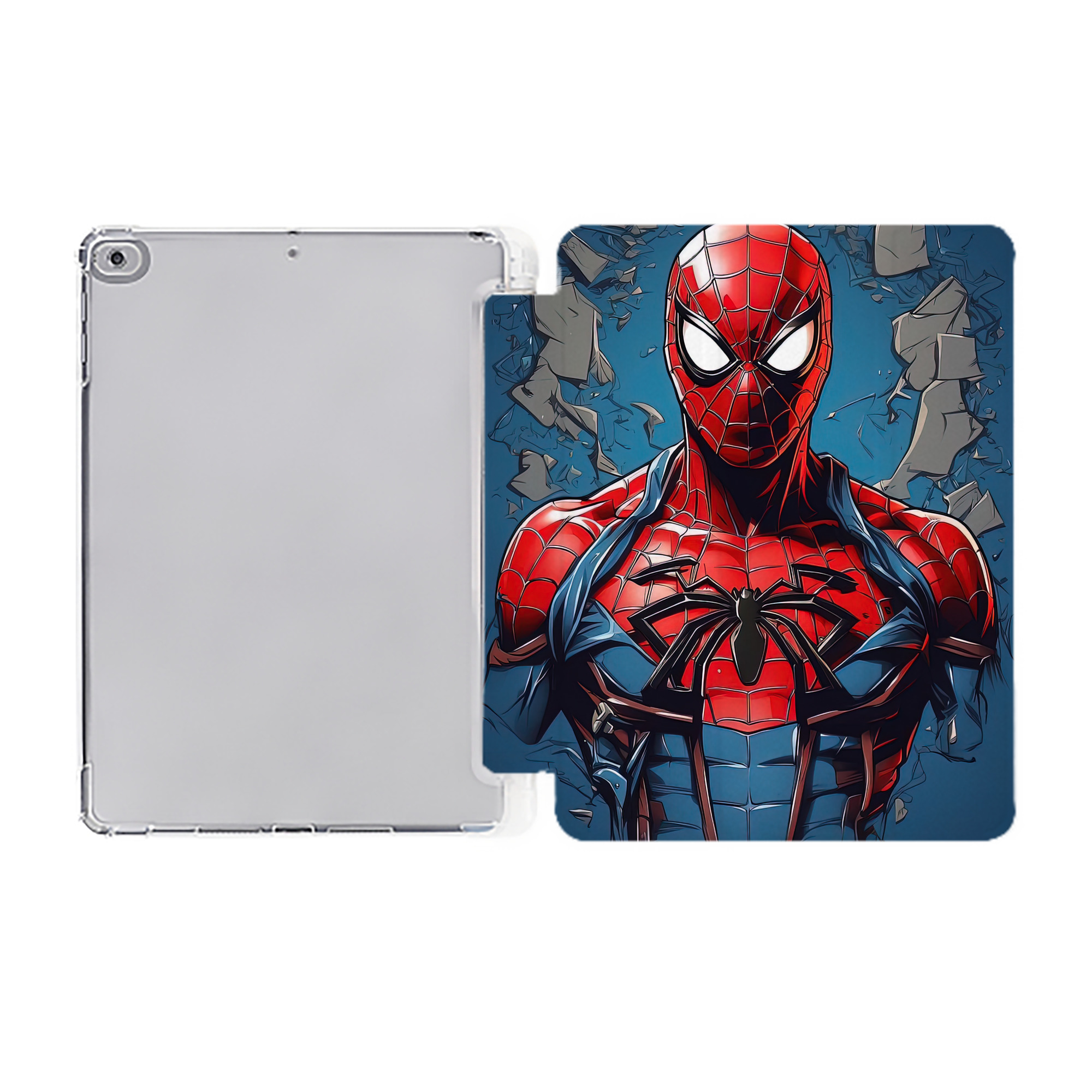 （画像用） Spider Man スパイダーマン IPad ケース ペン収納付き 三つ折りスタンド PUレザー×シリコン 対応機種9.5/10.5/10.9インチ